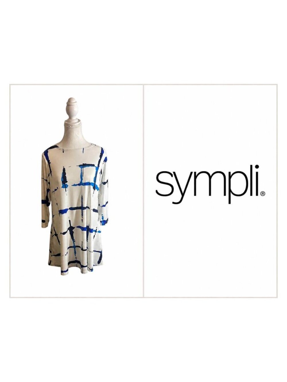 Sympli Canada Abstract Print Tunic Dress ~ Size 8 ~ Made in Canada